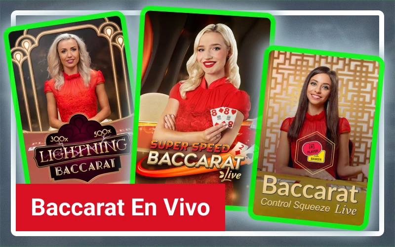 Juega al baccarat en vivo con repartidores en Casinado oficial.