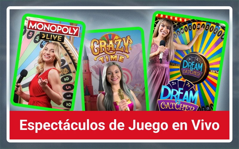 Participa en concursos televisivos con presentadores reales en Casinado oficial.