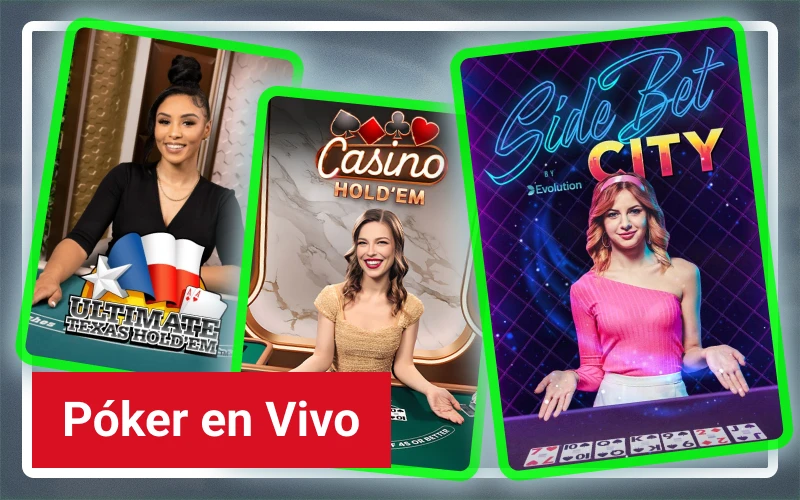 Disfruta del póker en directo contra la casa en Casinado oficial.