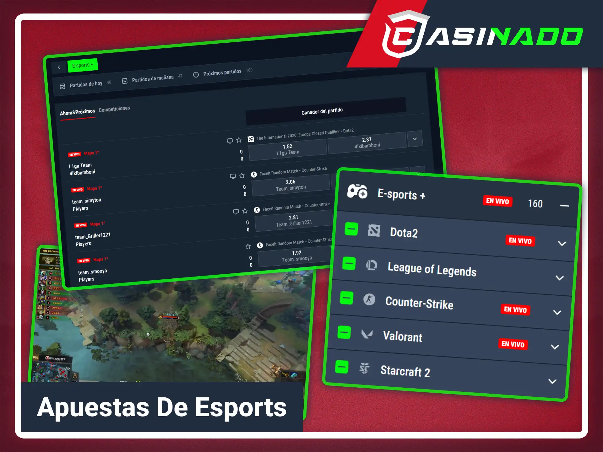 Apuesta en torneos internacionales de videojuegos en Casinado oficial plataforma.