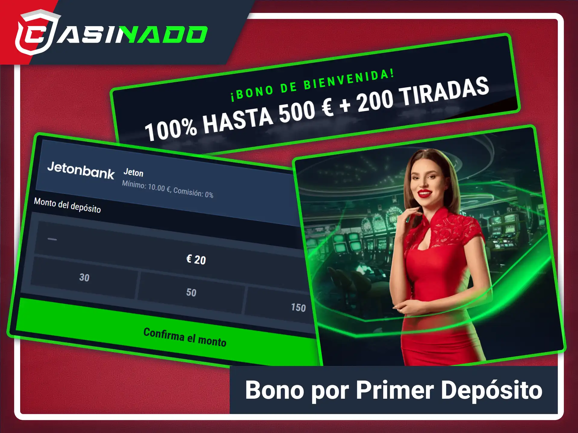 Activa el bono de bienvenida ingresando dinero en Casinado oficial.