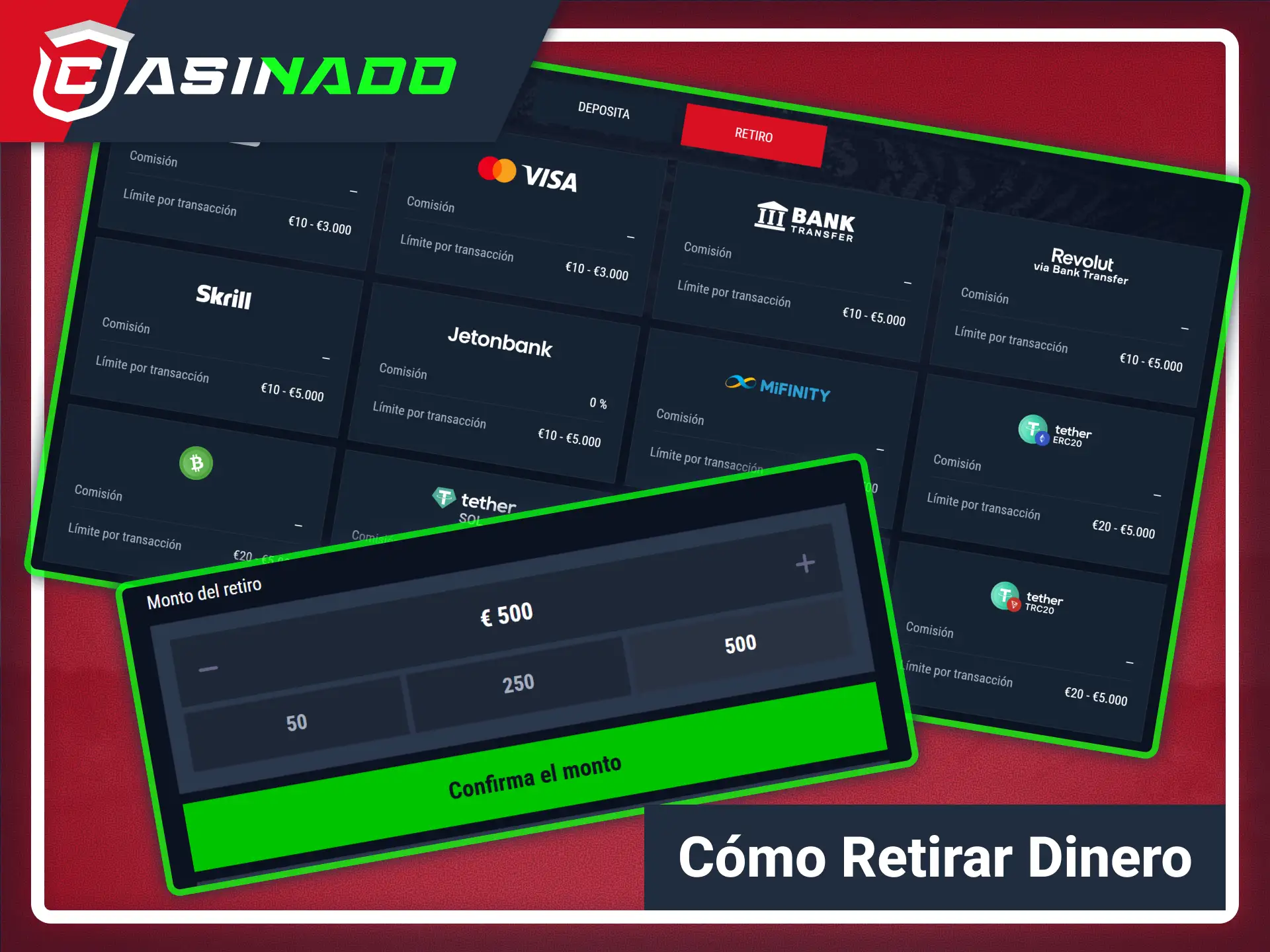 Solicita la retirada de tus ganancias acumuladas en Casinado oficial.