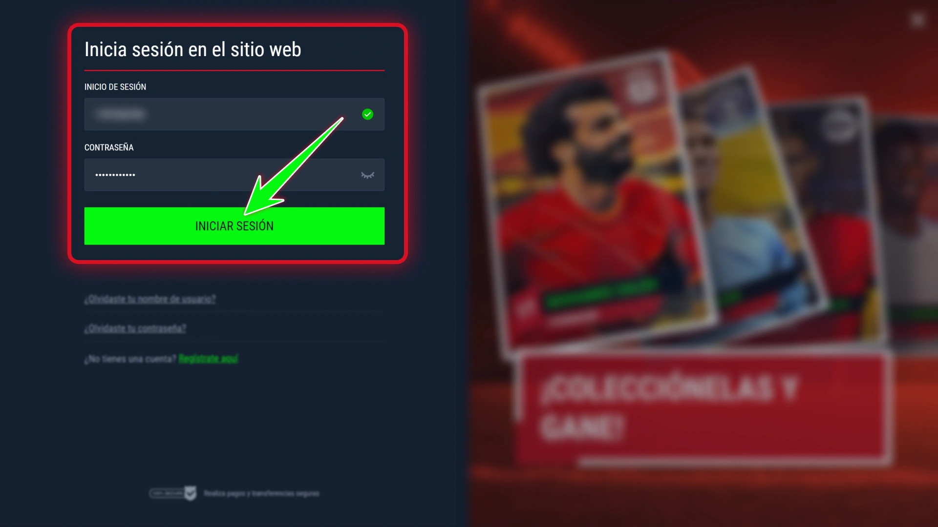 Inicia sesión de forma segura en tu cuenta Casinado oficial.